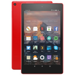 New Amazon Fire HD 8 Tablet with Alexa, Quad-Core, Fire OS, Wi-Fi, 32GB, 8, With Special Offers Punch Red
